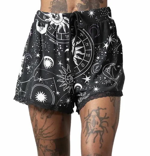 KILLSTAR Damen Schlafshorts - Cosmos - Schwarz