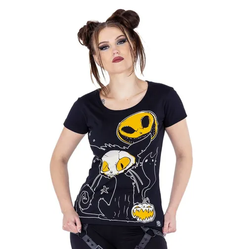 T-Shirt Frauen - SPOOKY CAT - CUPCAKE CULT - POI1375