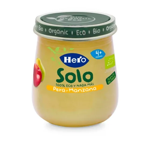 hero baby potito solo pera y manzana eco 120g