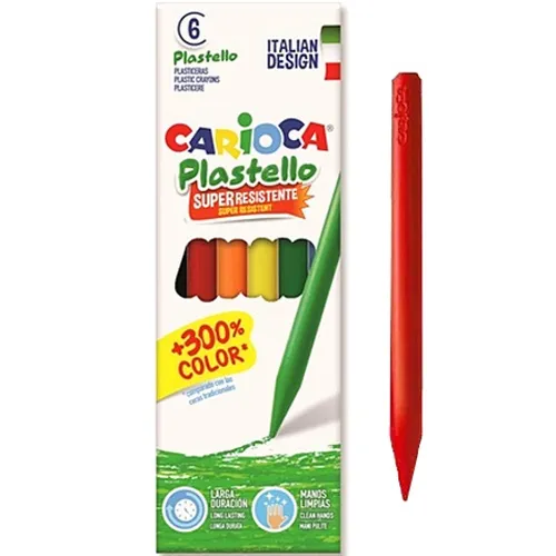 Carioca: Plastello zsírkréta szett tartós színekkel 6db-os