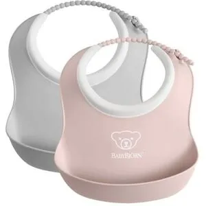 Babybjörn Liten Haklapp Grå/Rosa 2-pack