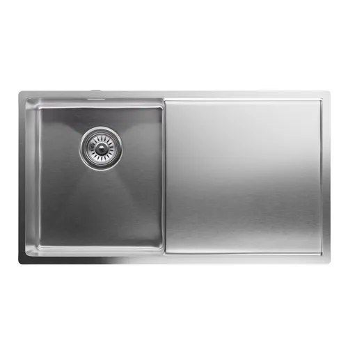 Klarstein Fregadero de cocina TitanSteel con escurridor | 79 x 44 cm | inoxidable | resistente a los aranazos | resistente al calor