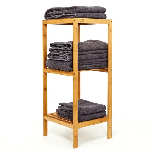 Blumfeldt Estantería multiusos 3 niveles 34x80x33 cm (AnchoxAltoxLargo) Combinable Bambú