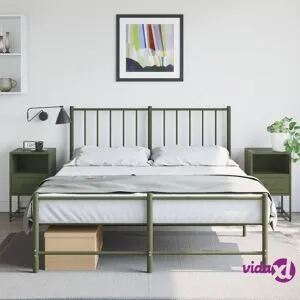 vidaXL Yöpöydät 2 kpl oliivinvihreä 36x39x60,5 cm teräs