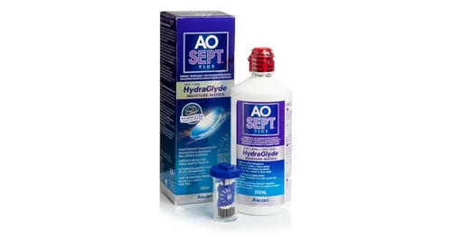 Aosept Plus mit Hydraglyde 360 ml mit Behälter - pflegemittel für kontaktlinsen