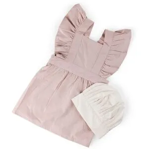 Sebra Kokkesett - Bakeforkle og kokkehatt til barn, Dusty Rosa