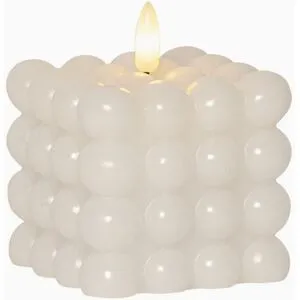 Star Trading Blokklys Flamme Dot. Hvit. 9,5cm