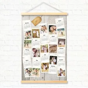 smartphoto Jahresplaner mit magnetischer Posterleiste 60 x 40 cm Holz