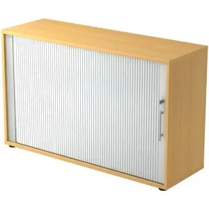 hjh OFFICE PRO BETA 1732S - Hêtre Armoire à rideaux poignée de bastingage plastique