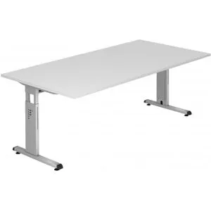 hjh OFFICE PRO MEGA 2E S - 200 x 100 blanc/argent