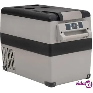 vidaXL Kylmälaukku kahvalla mustaharmaa 55 l PP ja PE