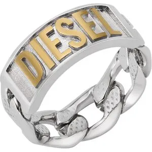 Diesel - Bague bande en acier inoxydable bicolore - Bagues - Mixte - Gris argenté 10