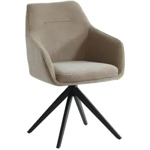 Vente-unique Stuhl mit Armlehnen - Stoff - Beige - MUSE