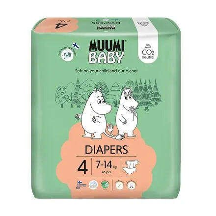 Muumi Baby 4 Maxi 7-14 kg (46 ks), eko plienky