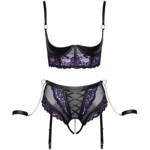 Cottelli BONDAGE Hebe plus Straps-Slip ouvert im edlen Material-Mix 85B/L