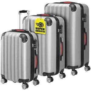 monzana® Hartschalenkoffer-Set Baseline 3-tlg Silber ABS