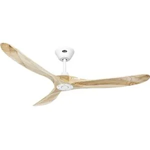 kaiserkraft Ventoinha de teto ECO GENUINO, Ø da pá do rotor 1520 mm, natural/branco mate
