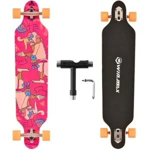 Winmax Longboard 23x104cm Skate Rolamentos ABEC-11