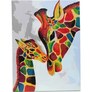 Craft Buddy Malen nach Zahlen auf Keilrahmen, 30 x 40 cm - Colourful Giraffes