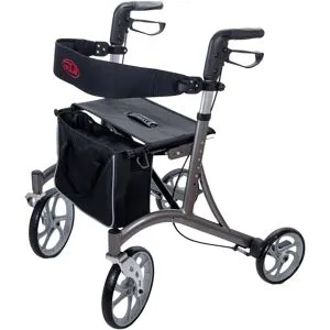 Antar Aluminium Rollator mit Tasche und Rückengurt, faltbar - AT51037