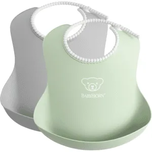 BabyBjörn Bavoir, lot de 2 - Gris/Vert pastel