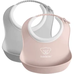 BabyBjörn Mini Bavoir, lot de 2 - Gris/Rose pastel