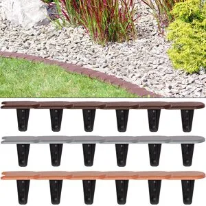 Deuba® Beeteinfassung 4er-Set Braun 15,2m