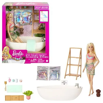 Mattel Barbie Bábika a kúpeľ s mydlovými konfetami Blondínka