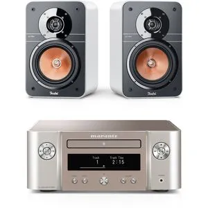 Teufel ULTIMA 20 + Marantz M-CR612 Weiß/Silber-Gold