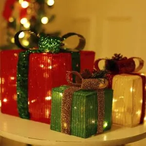 Satana Led-Gaveæske, Kulørte -  Sæt Med 3 Stk. - Rød, Grøn & Gul