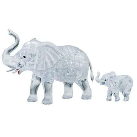 Slon s mláďaťom - 3D Kryštál puzzle