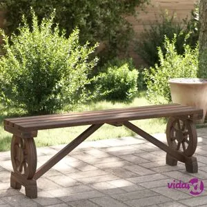 vidaXL Puutarhapenkki 115 cm täysi kuusi