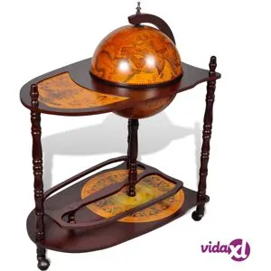 vidaXL Karttapallon muotoinen baarikaappi eukalyptuspuu