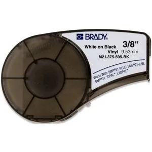 Brady M210 Vinyl tape 9,53mm Hvit pÃ¥ Sort - 1850762
