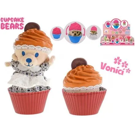 Mikro Trading Cupcake medvedík plyšový 10cm voňajúce, 12 druhov v blistri