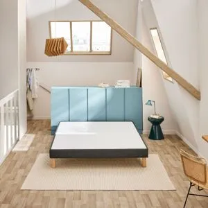 Sommier déco tapissier Vigoroso gris fumé - Bultex 2x80x200