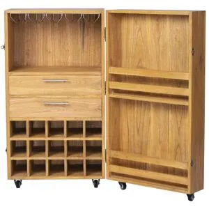 Vente-unique Wein- & Gläserschrank - Vintage - Mindi-Holz - 15 Fächer - 60 x 50 x 111 cm - COIMBRA
