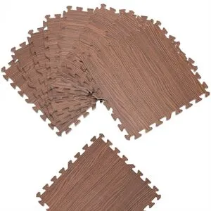 monzana® Bodenschutz-/Puzzlematten 8-tlg Braun Holzoptik