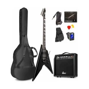 GigKit Elektrisk Guitar Pakke Rock Style Sort TILBUD NU