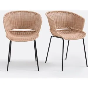 LA REDOUTE INTERIEURS Lot 2 fauteuils jardin métal acier résine, Verana