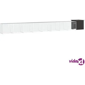 vidaXL Kanahäkki antrasiitti 900x91x100 cm galvanoitu teräs