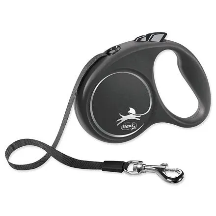 Vodítko FLEXI Black Design páska čierne S - 5 m 1 ks