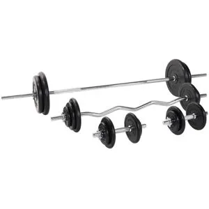 Gorilla Sports Vægtstang Curlstang Håndvægte GUMMI 108 kg
