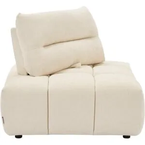Vente-unique Ecksessel mit verstellbarer Rückenlehne - Strukturstoff - Beige - APOLIU
