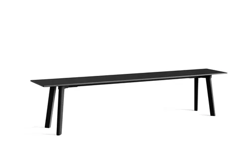 HAY CPH Deux 215 Bench 200x35x45 cm - Black Ink Lacquered Solid Beech/Ink Black Laminate