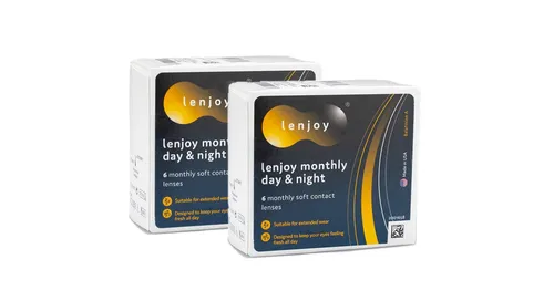 Lenjoy Monthly Day & Night (12 linser) - døgnlinser, silikone hydrogel sfæriske og asfæriske, Balafilcon A