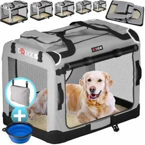 Cadoca® Hundebox Grau M 60x42x44cm