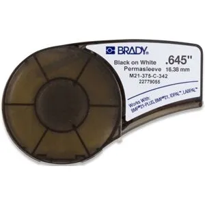 Brady M210 Krymp 16,4mm Sort pÃ¥ Hvit - 1850708
