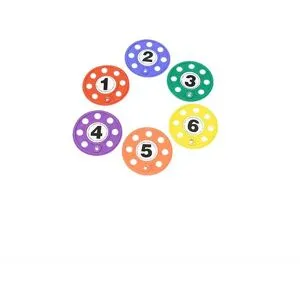 Jogo de seis discos com buracos