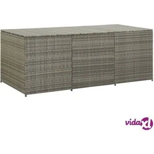 vidaXL Puutarhan säilytyslaatikko polyrottinki 180x90x70 cm harmaa